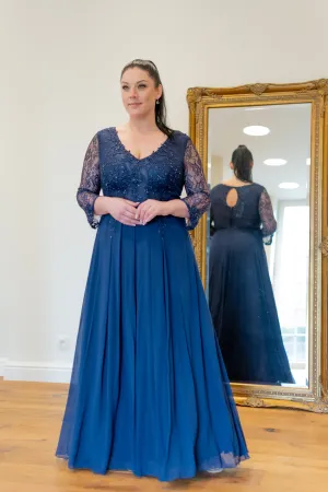 Graceful Dress Queen Size - Navy