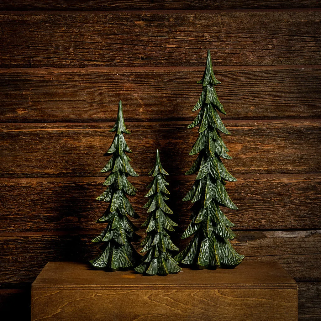 Graceful Green Set of 3 Trees