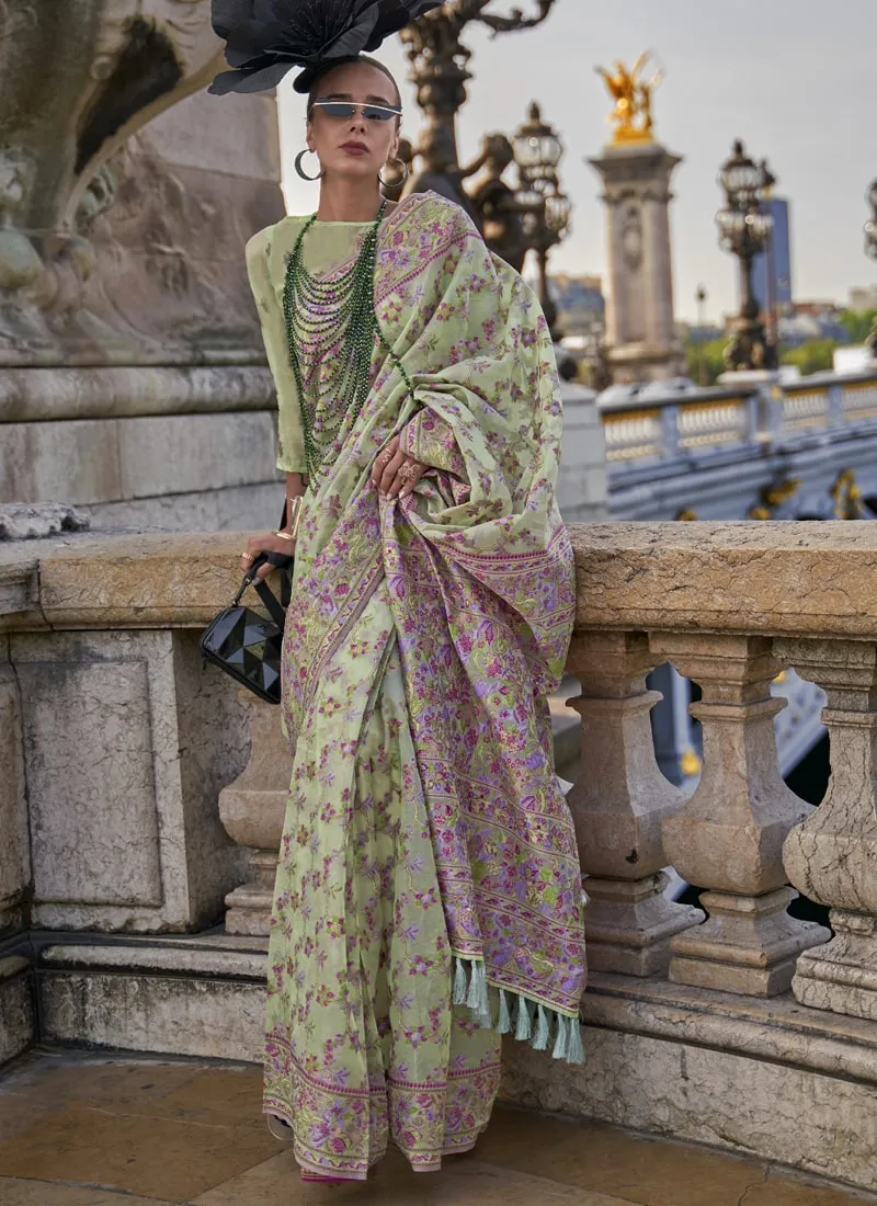Graceful Handloom Organza Saree with Matching Blouse