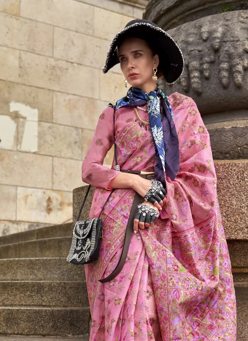 Graceful Handloom Organza Saree with Matching Blouse