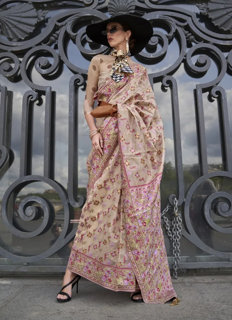 Graceful Handloom Organza Saree with Matching Blouse