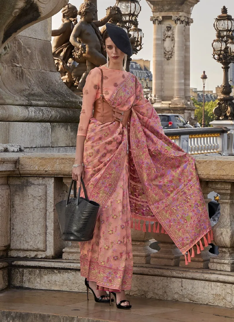 Graceful Handloom Organza Saree with Matching Blouse