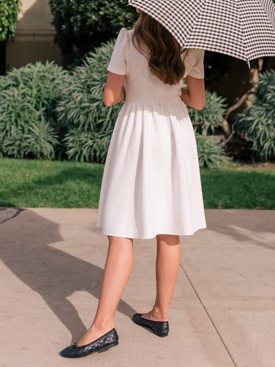 Graceful V-neck Loose Midi Dress