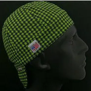 Green & Black Houndstooth Welding Hat