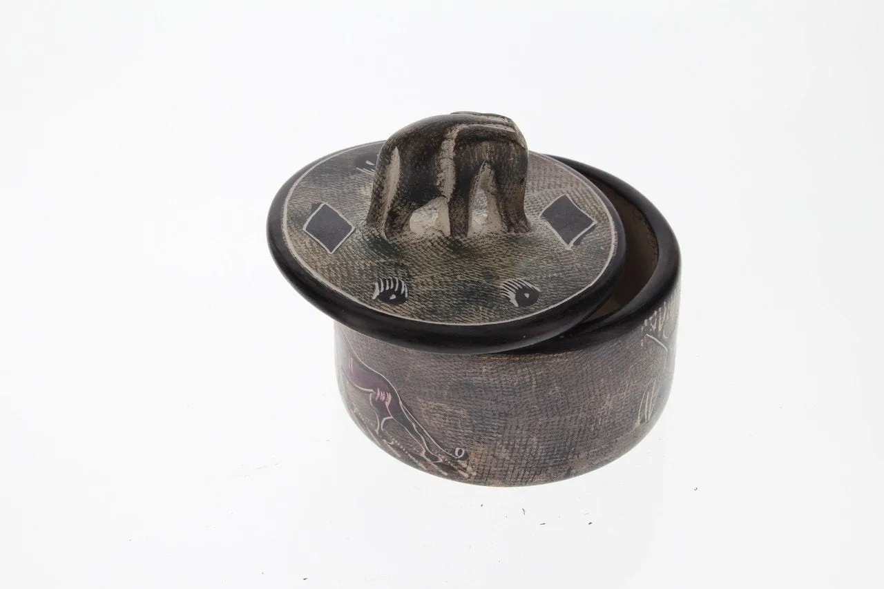 Handpainted Round Shaped Jewelry Box