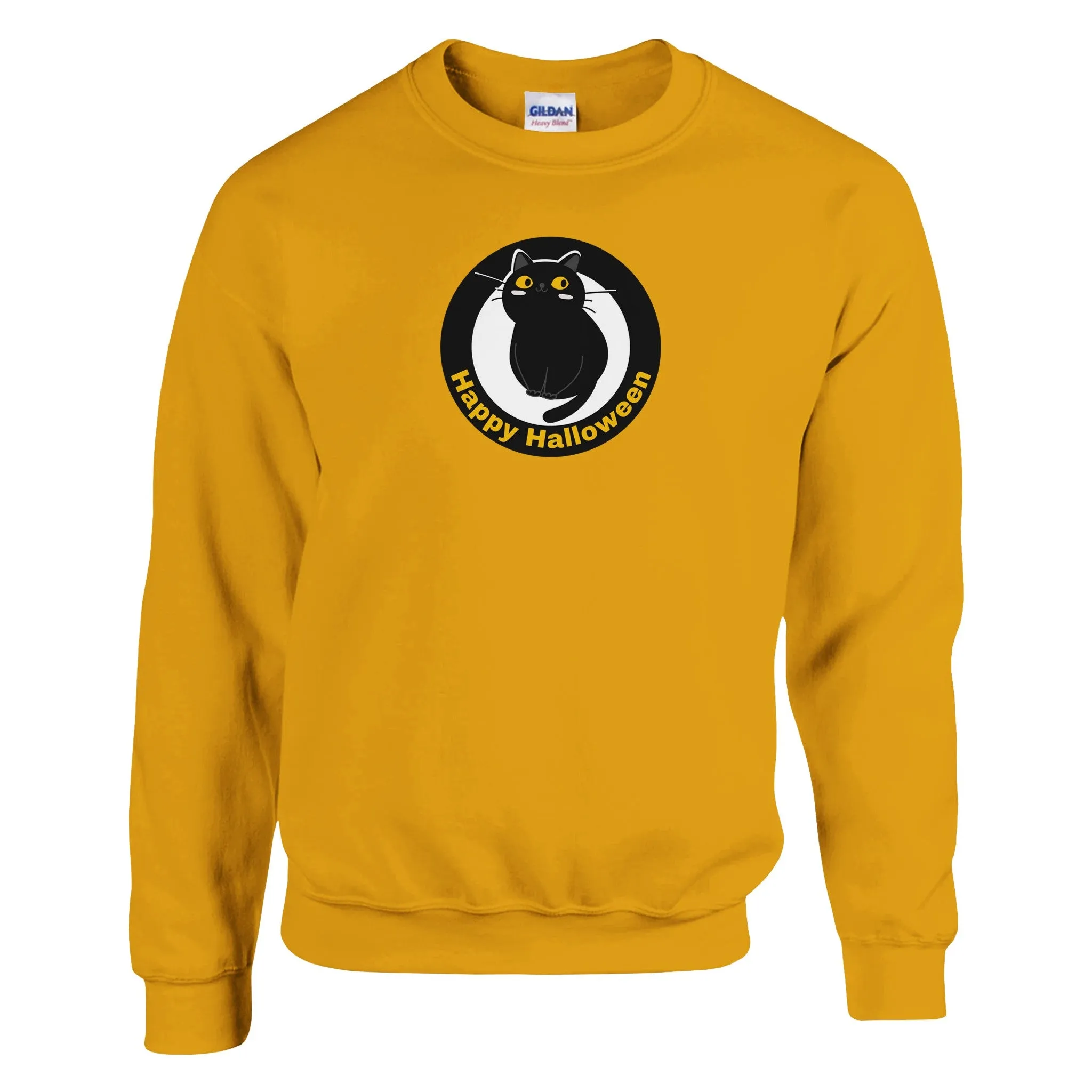Happy Halloween Cat | Adult Unisex Crewneck Sweatshirt | Gildan® 18000