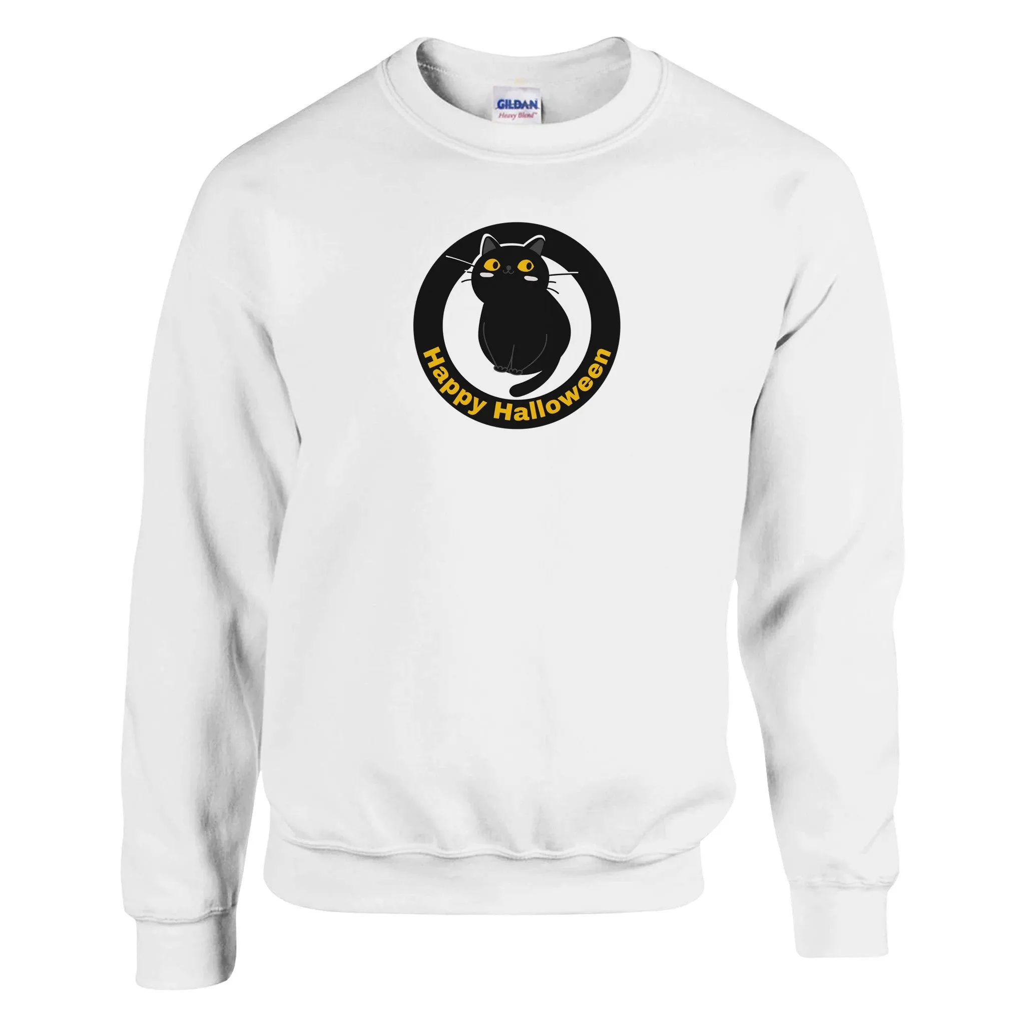 Happy Halloween Cat | Adult Unisex Crewneck Sweatshirt | Gildan® 18000