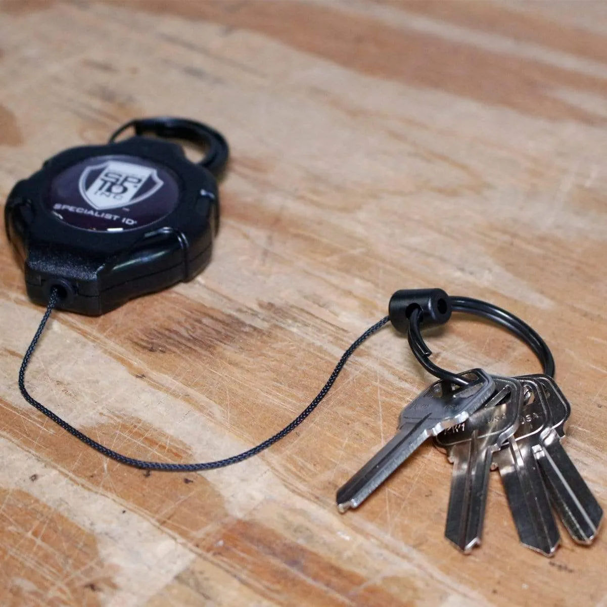 Heavy Duty Retractable Ratchit Keychain Tether Reel for Multiple Keys with Clip and Locking Feature