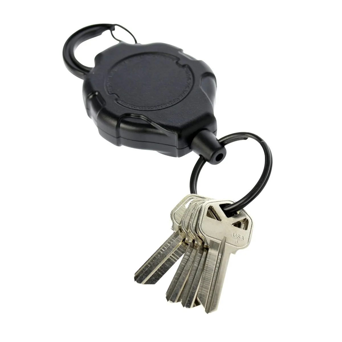 Heavy Duty Retractable Ratchit Keychain Tether Reel for Multiple Keys with Clip and Locking Feature