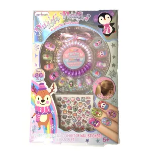 Hot Focus Dazzle Nails With Spiral Hair Tie Set