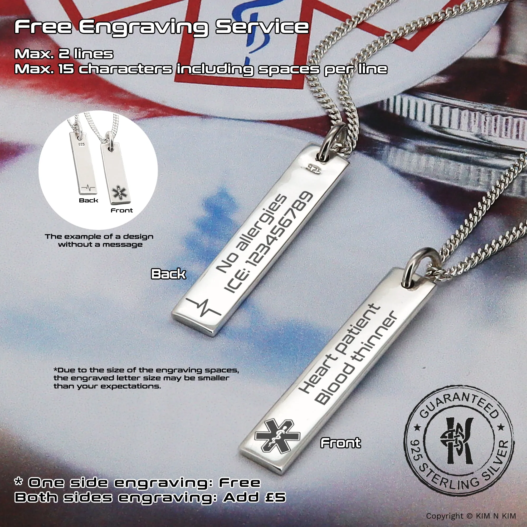 Hypoallergenic Medical Alert Necklace