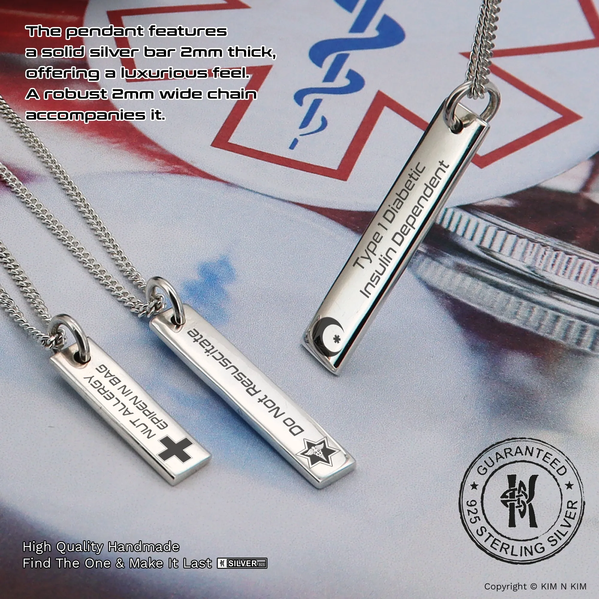 Hypoallergenic Medical Alert Necklace