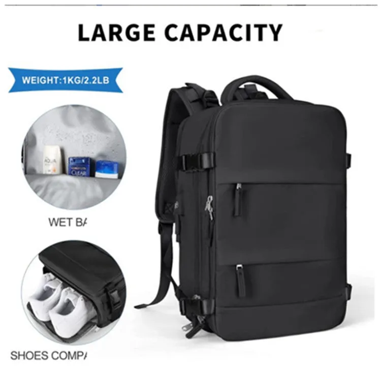 In Stock  Small Size Waterproof Travel Bag Backpack USB Luggage Schoolbag Travel Washing Set Fashion