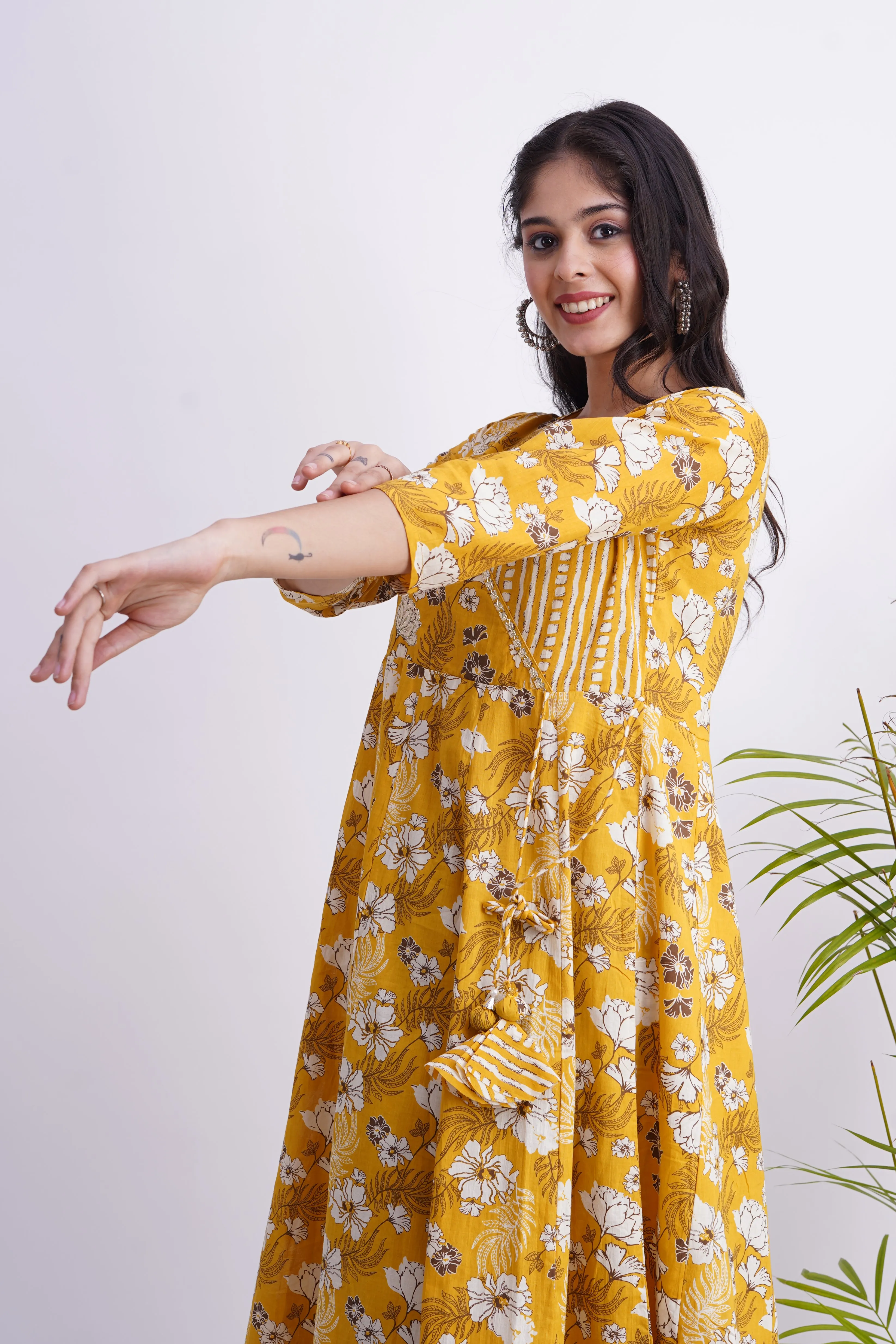 Jaipuri Cotton Angrakha Pant Set