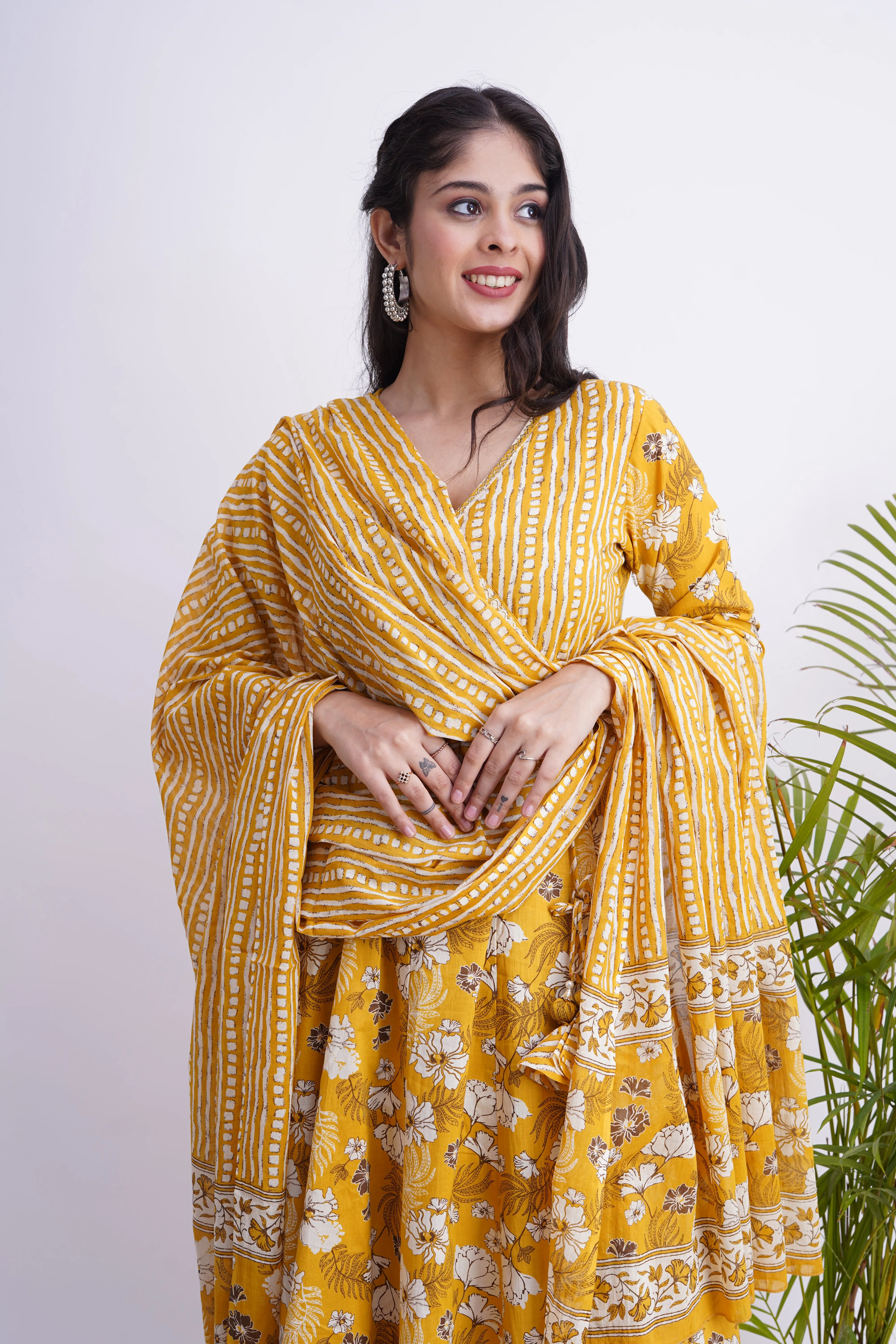 Jaipuri Cotton Angrakha Pant Set