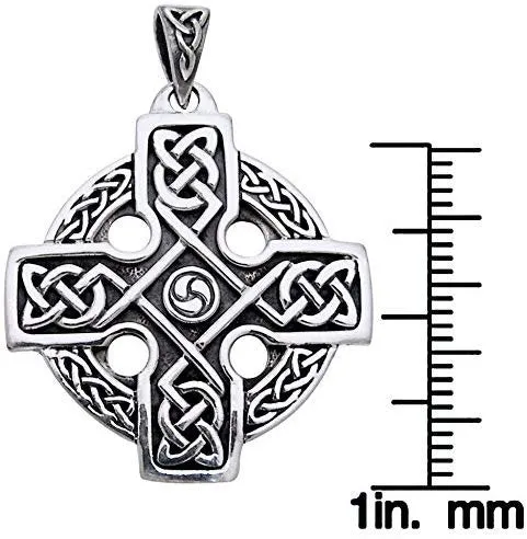Jewelry Trends Celtic Trinity Knot Knights Templar Cross Sterling Silver Pendant Necklace 18"