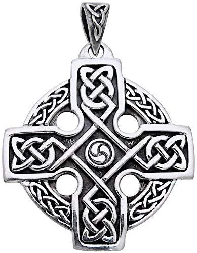 Jewelry Trends Celtic Trinity Knot Knights Templar Cross Sterling Silver Pendant Necklace 18"