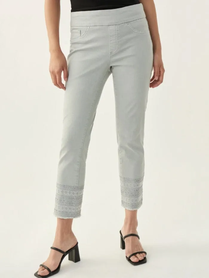 Joseph Ribkoff T Grey Stone Jewelled Jeans 221934 3006