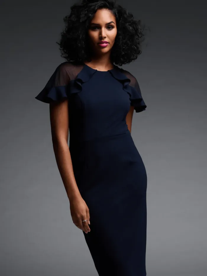 Joseph Ribkoff T Midnight Blue Dress 223744 2166