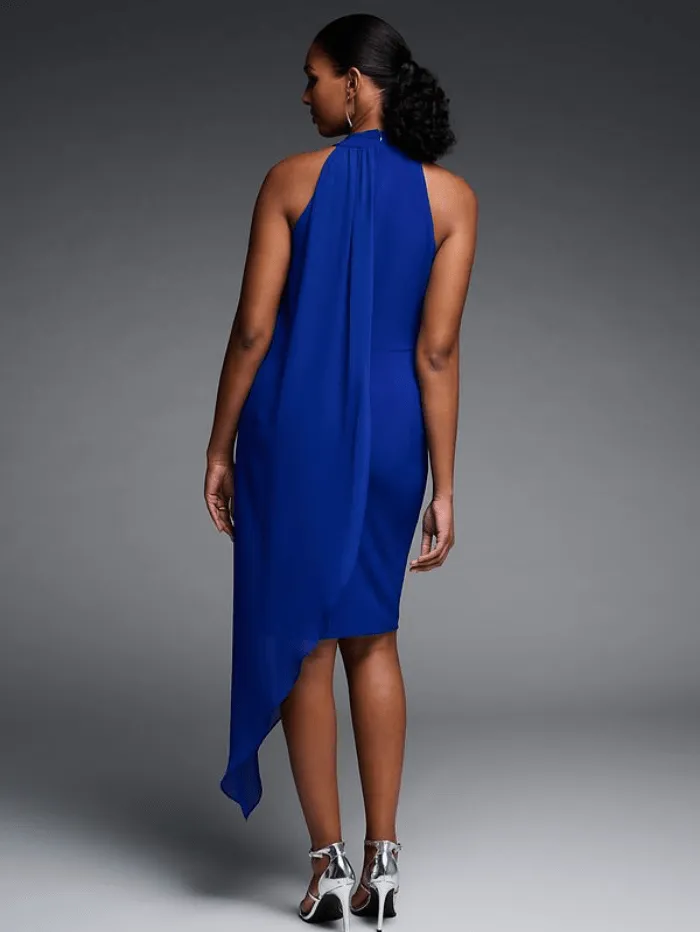 Joseph Ribkoff T Royal Blue Halter Neck Dress 223716 2922