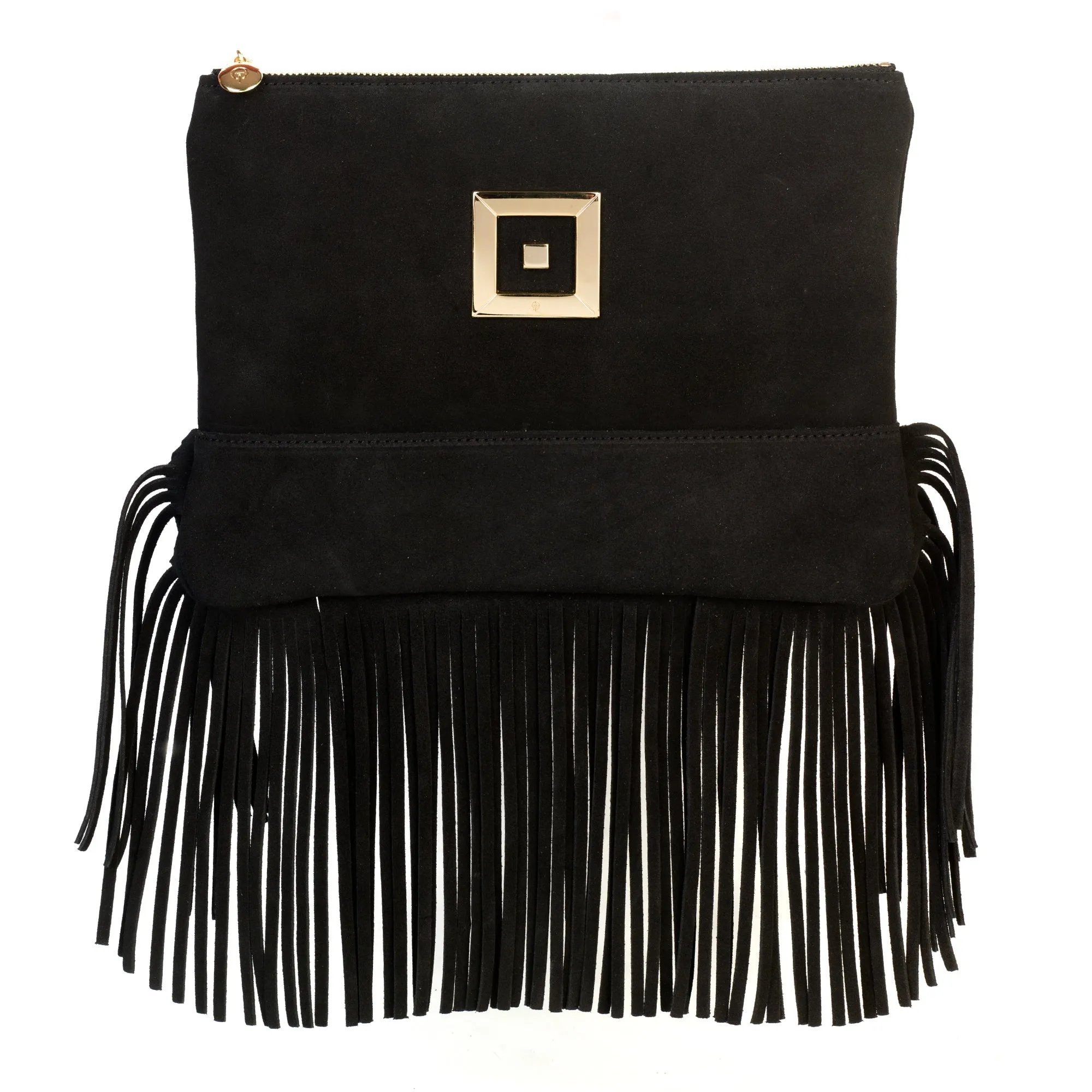 Karina Black Suede Clutch