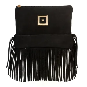Karina Black Suede Clutch