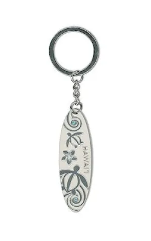 Keychain Honu Swirl, Hawaii, Pewter