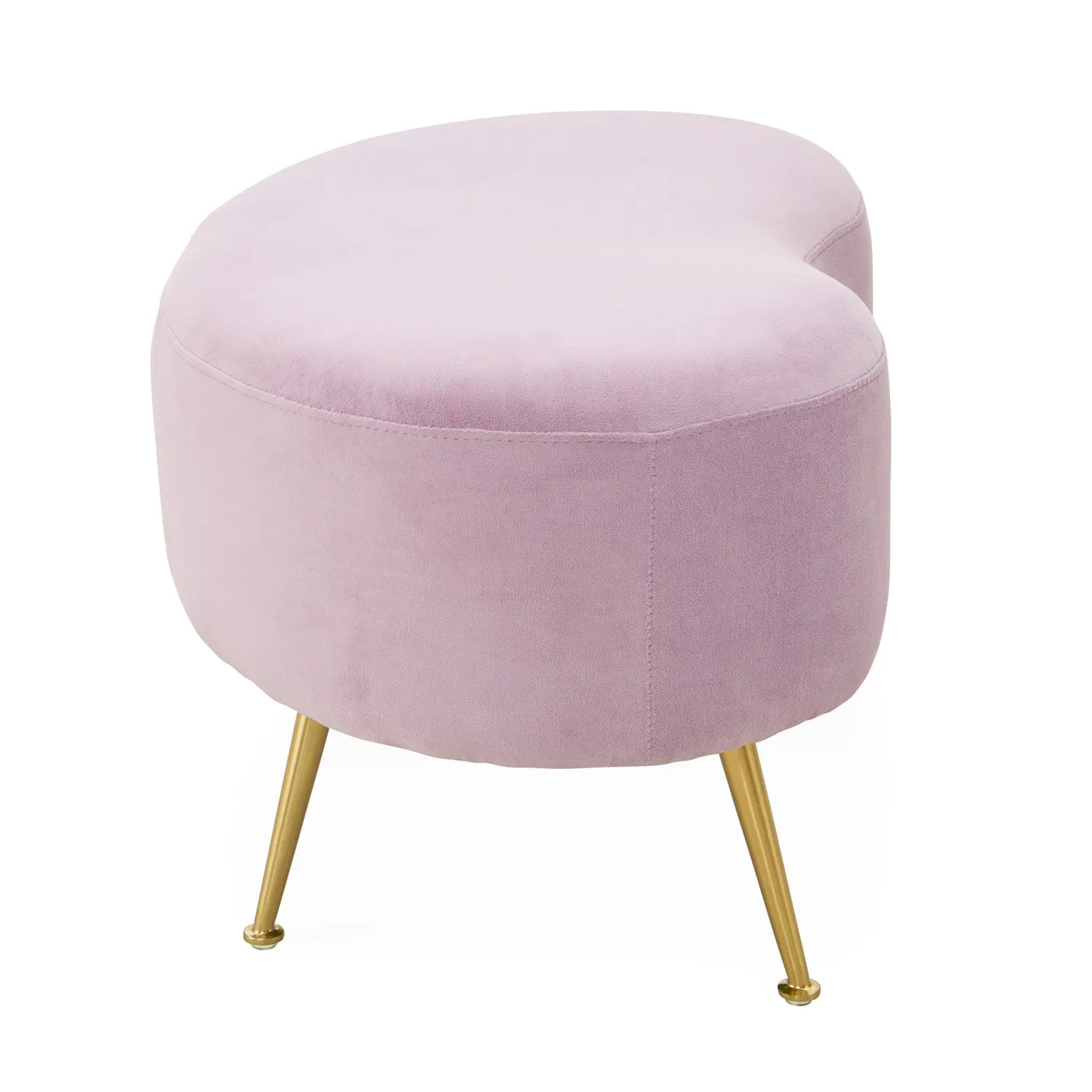 Kidney Ottoman in Rialto Lavender Velvet
