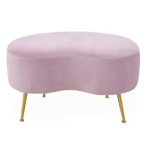 Kidney Ottoman in Rialto Lavender Velvet