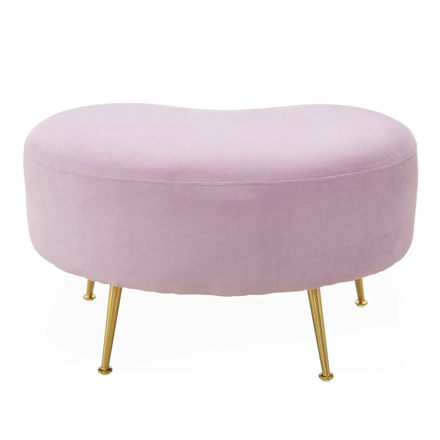 Kidney Ottoman in Rialto Lavender Velvet