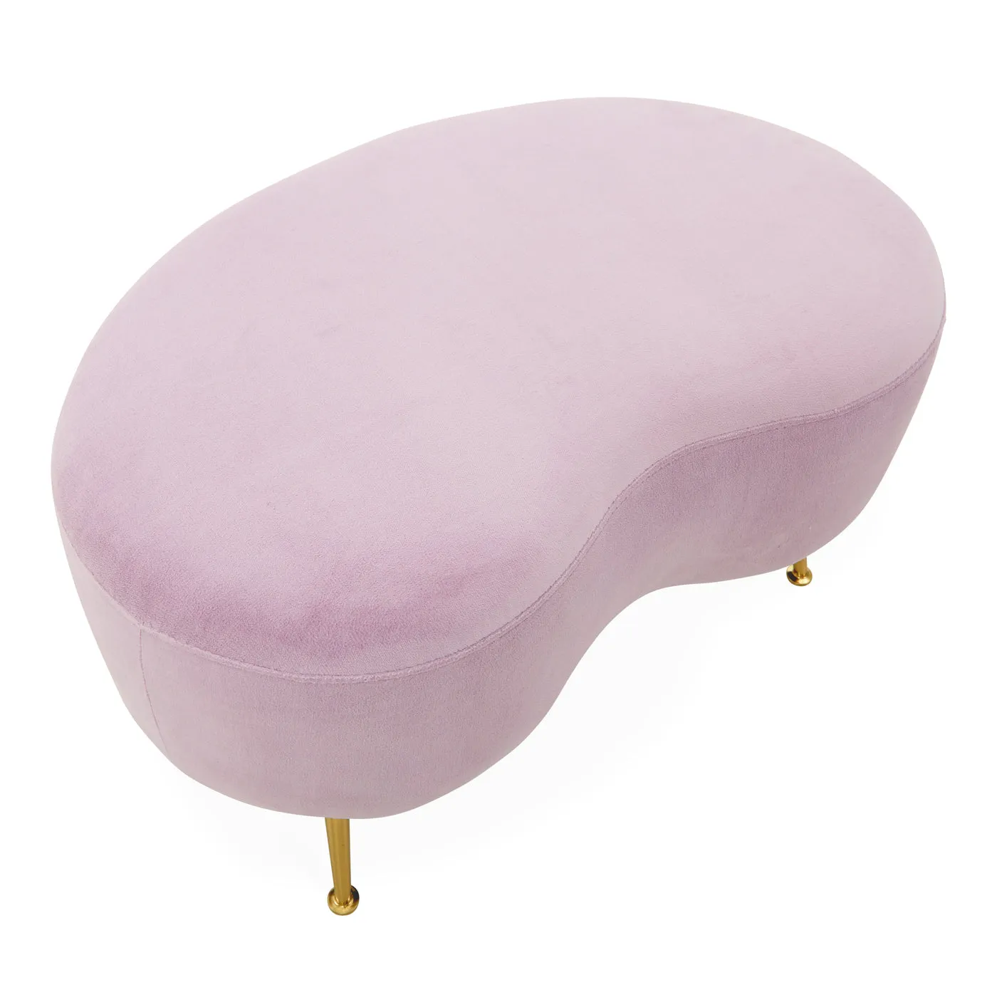 Kidney Ottoman in Rialto Lavender Velvet