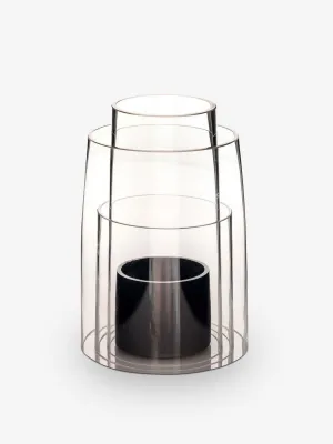Large Hurricane Lantern with Oxidized Bronze Candle Holder by Deborah Ehrlich