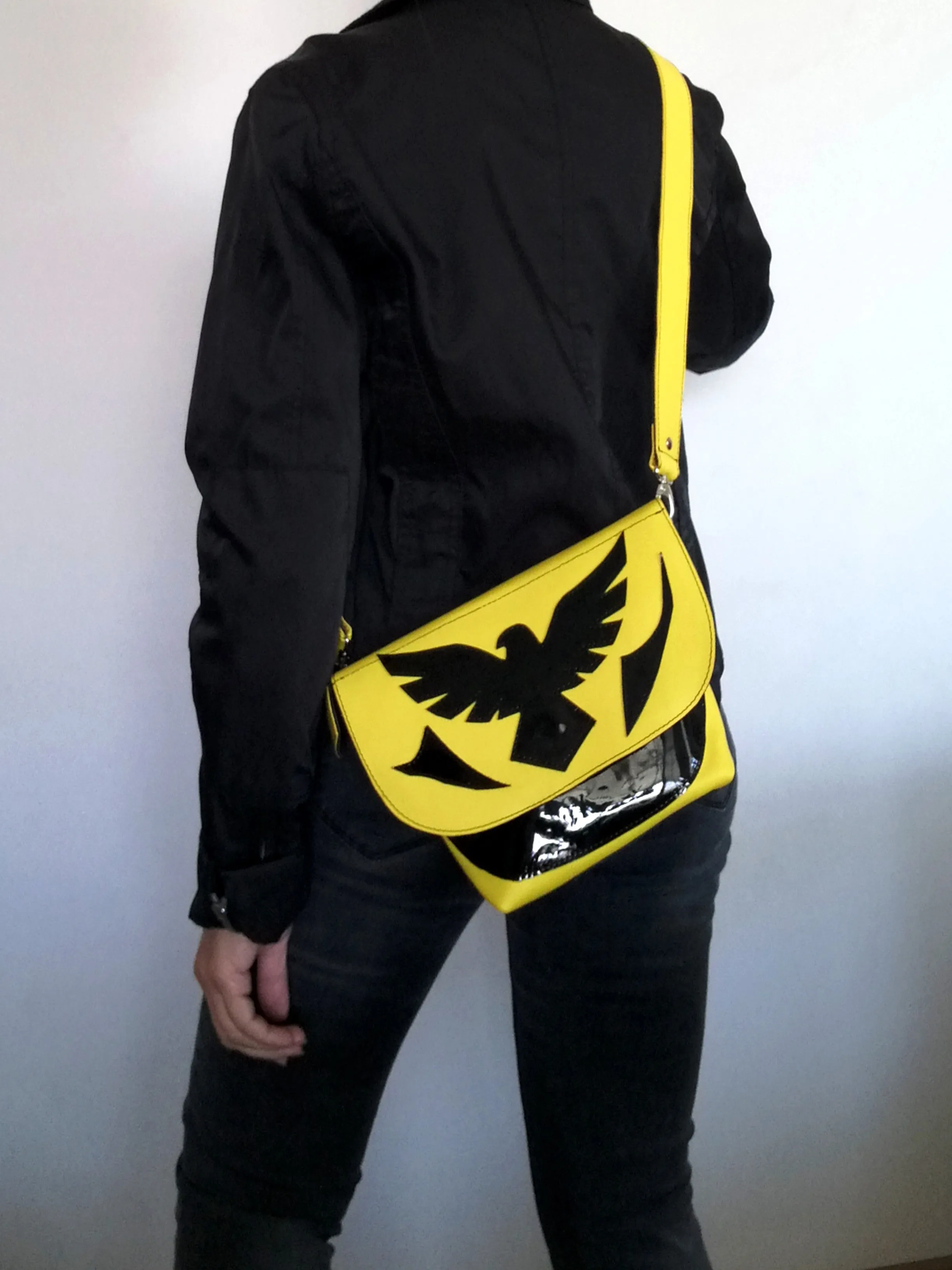 Leather Crossbody Purse Bag Yellow Mini Bag