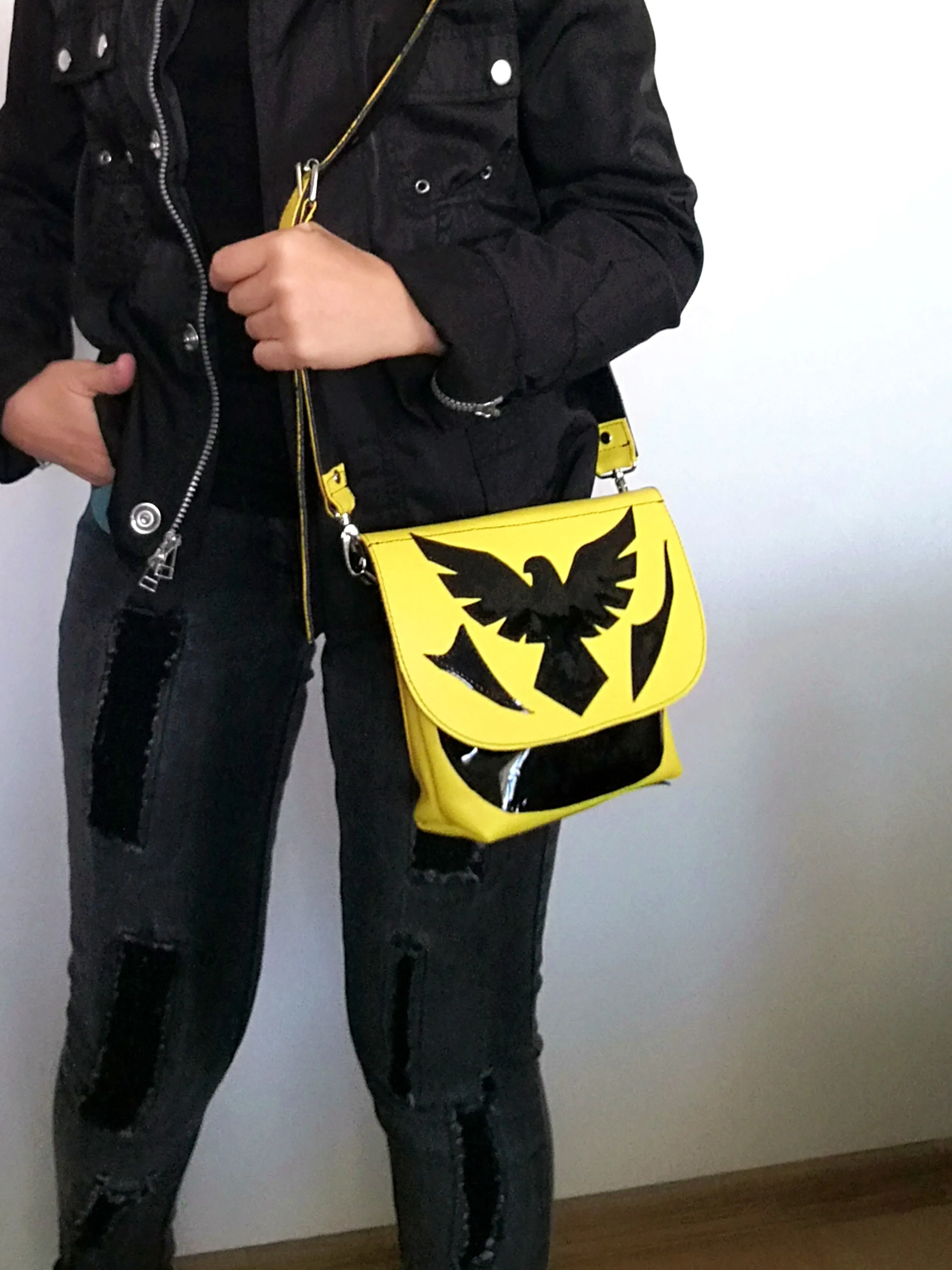 Leather Crossbody Purse Bag Yellow Mini Bag