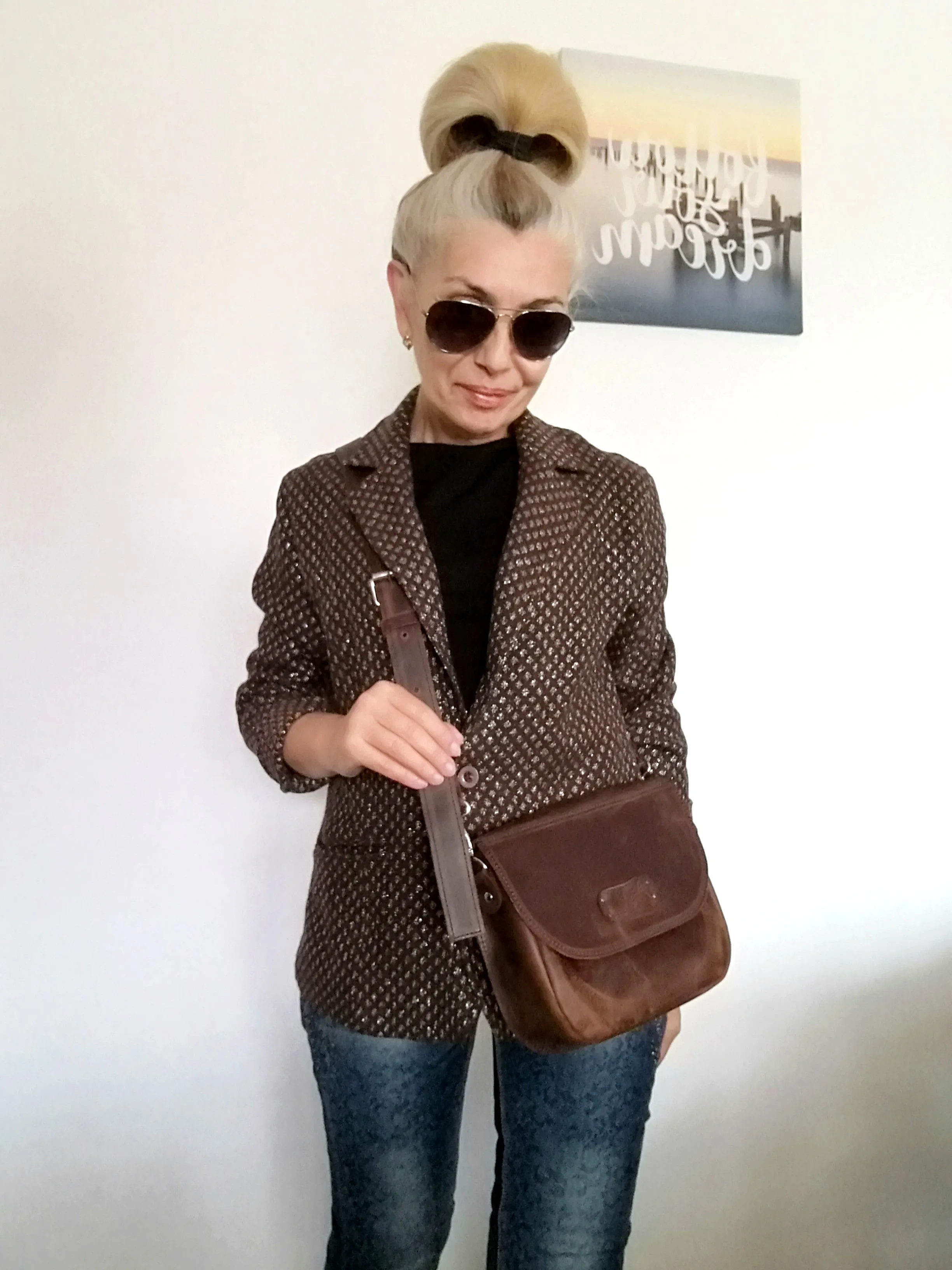 Leather Saddle Bag for Women Italian Leather Crossbody Purse Bag