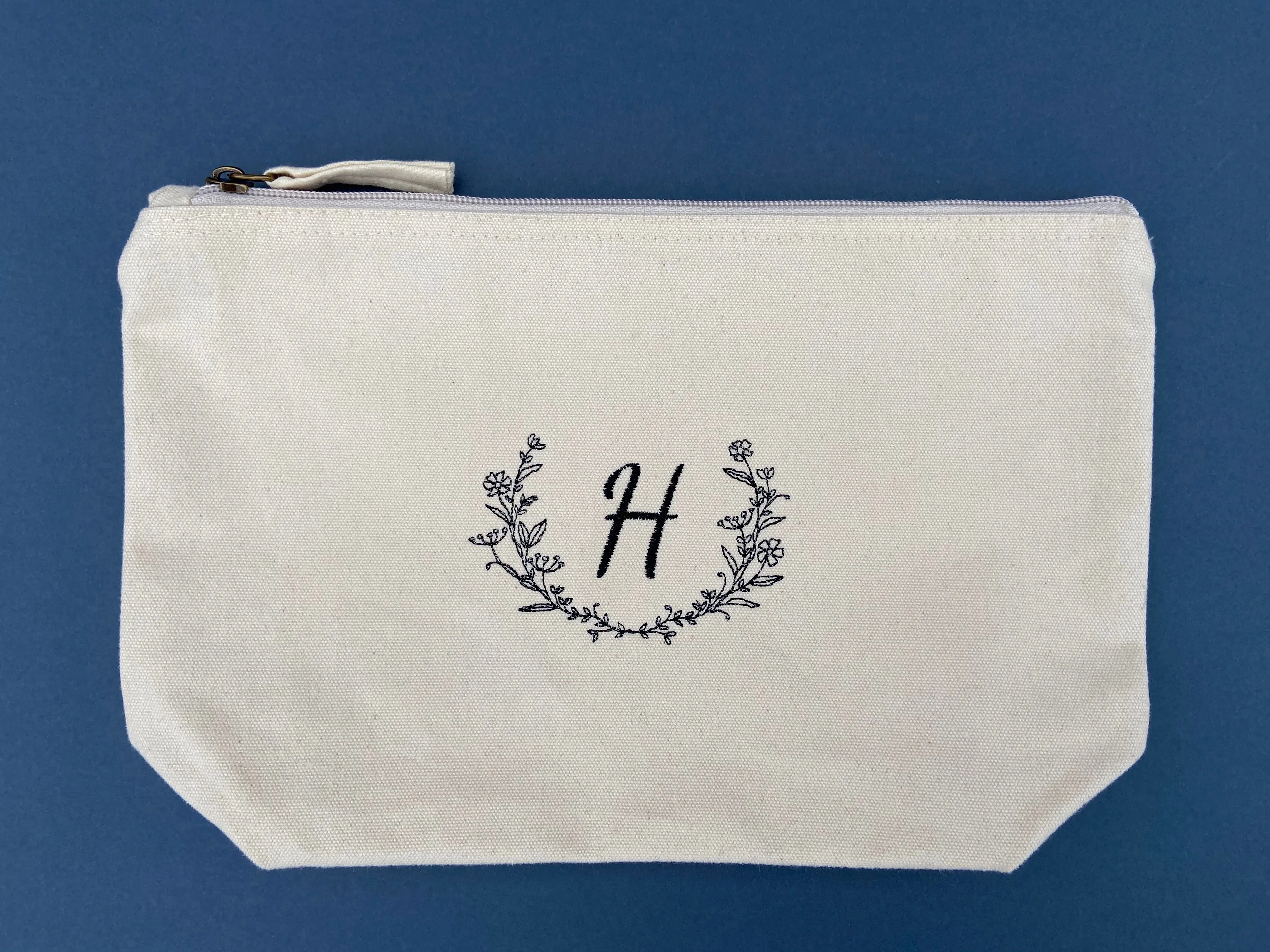 Letter Wreath Makeup Bag