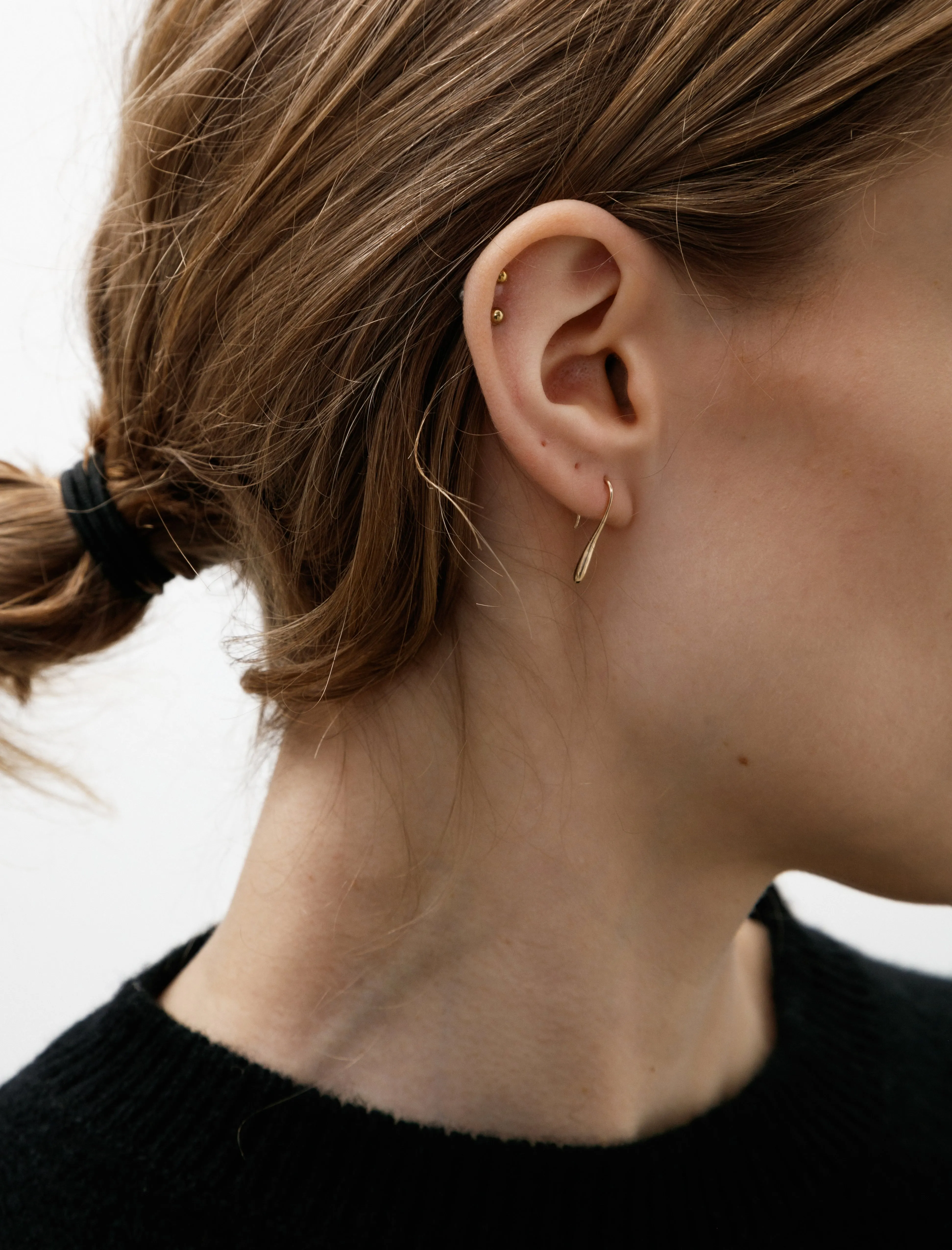 Long Slip on Earrings Gold