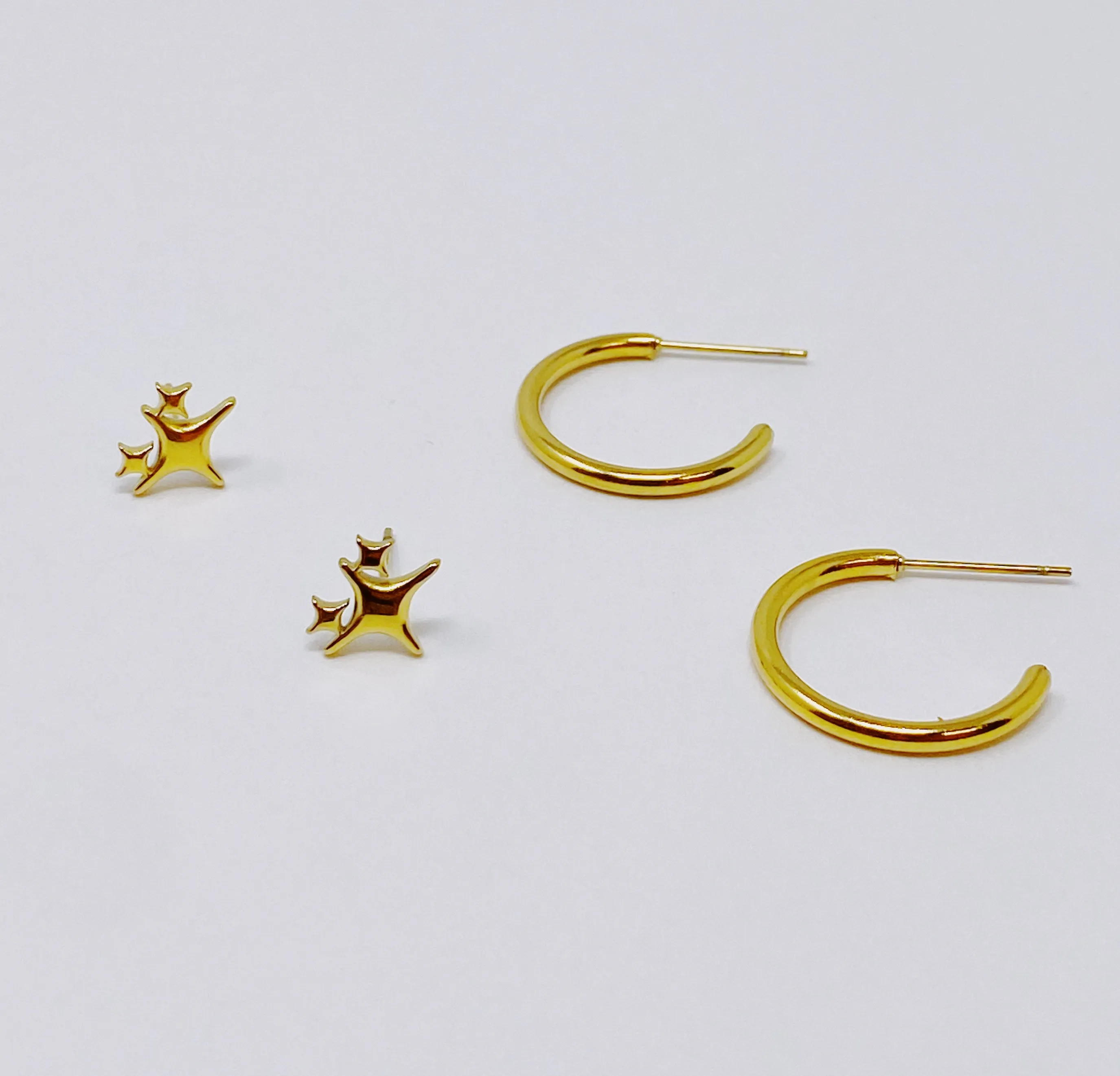 Magic Twinkle And Hoop Earring Set Of 2