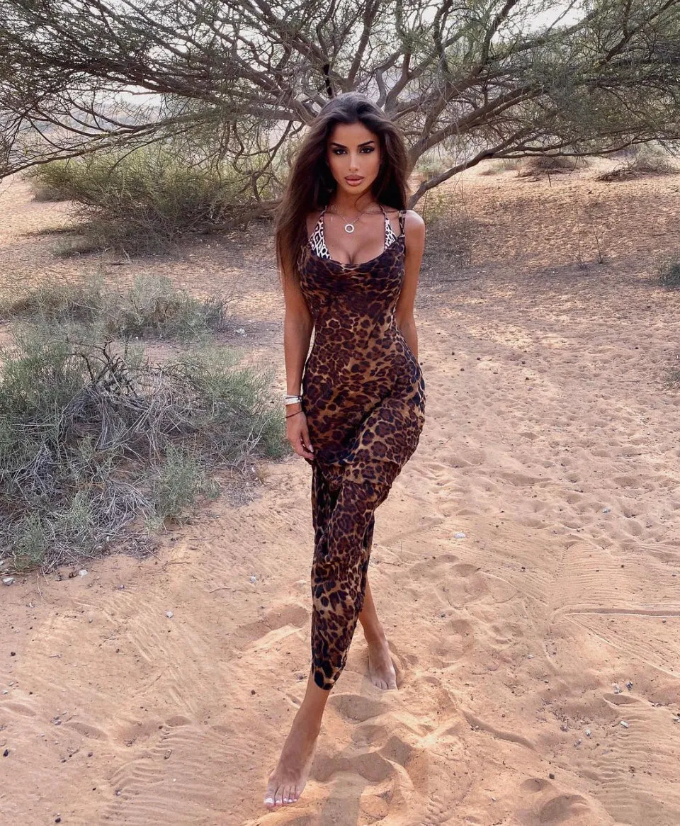 MARIA LEOPARD Stylish MAXI DRESS