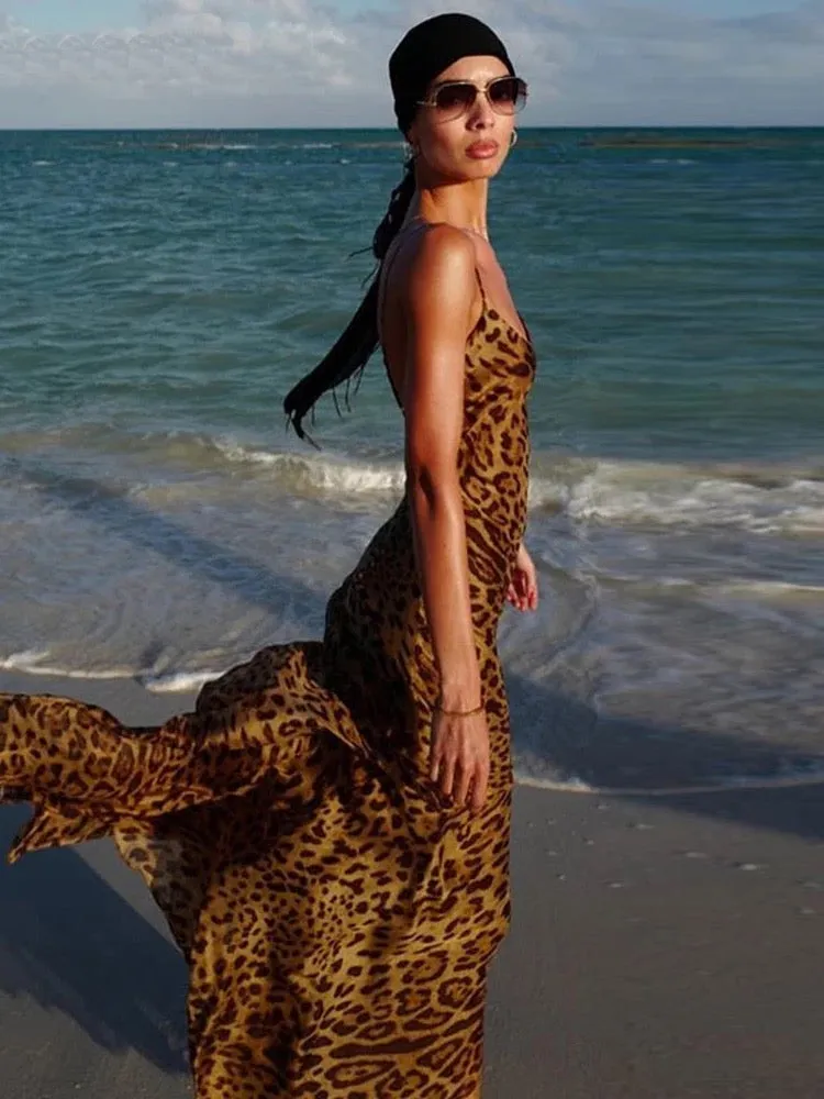 MARIA LEOPARD Stylish MAXI DRESS