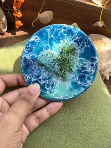 MDF Epoxy Decorative Round Shape Decor Magnet Heart Shaped Island Magnet for Home Decoration Perfect for Living Room(4 X 4 Inch)