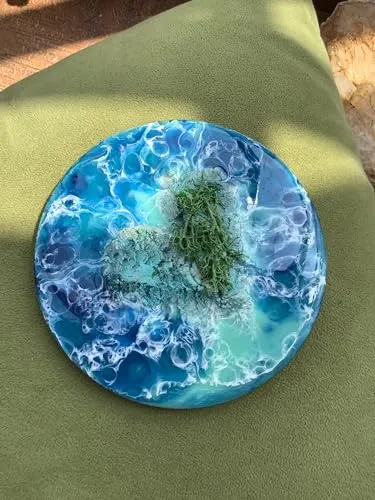 MDF Epoxy Decorative Round Shape Decor Magnet Heart Shaped Island Magnet for Home Decoration Perfect for Living Room(4 X 4 Inch)