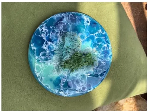 MDF Epoxy Decorative Round Shape Decor Magnet Heart Shaped Island Magnet for Home Decoration Perfect for Living Room(4 X 4 Inch)