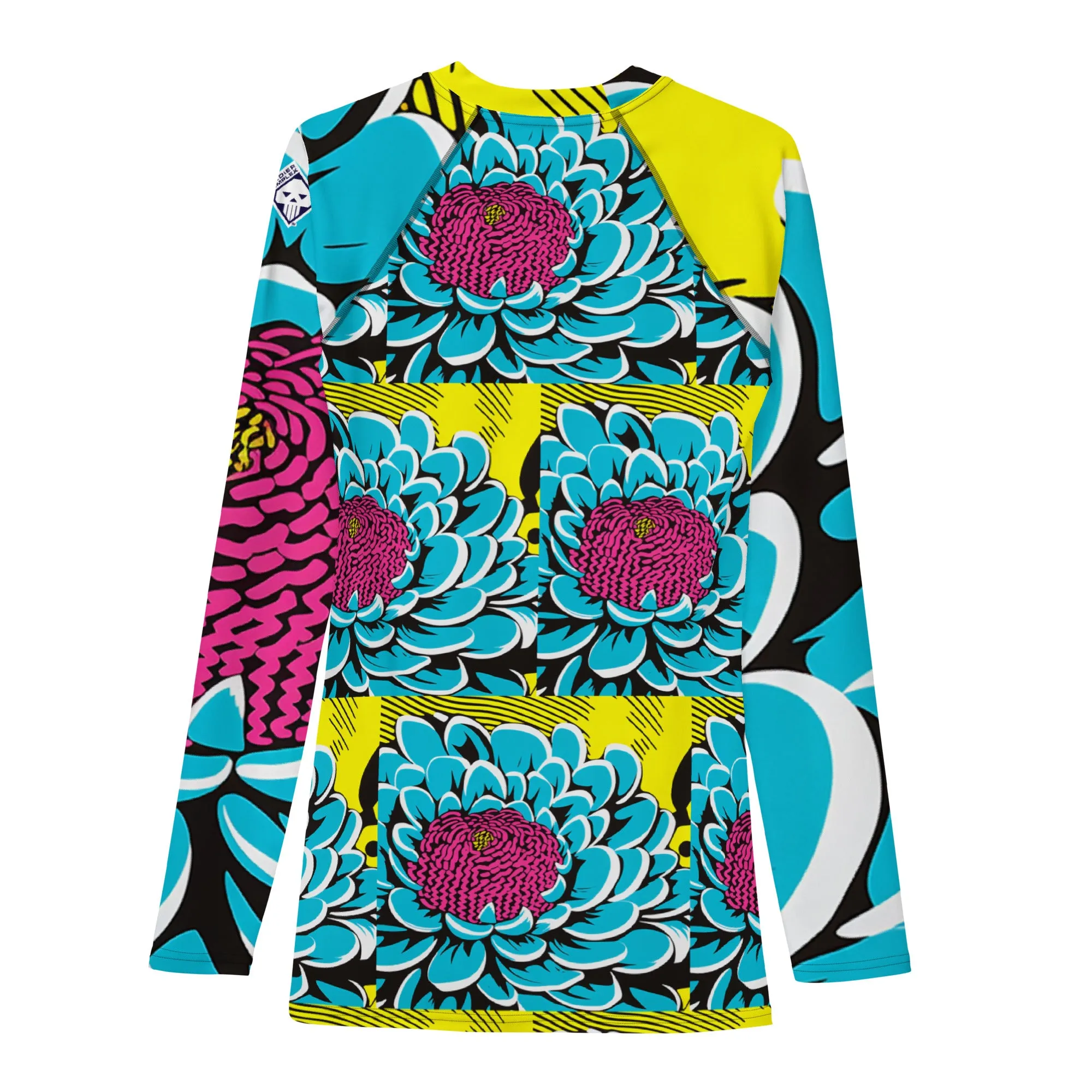 Men's BJJ Long Sleeve Rash Guards: Unique Roy Lichtenstein Dahlia Design for High-Intensity Training 002