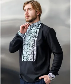 Men's embroidered shirt with voluminous and striking embroidery
