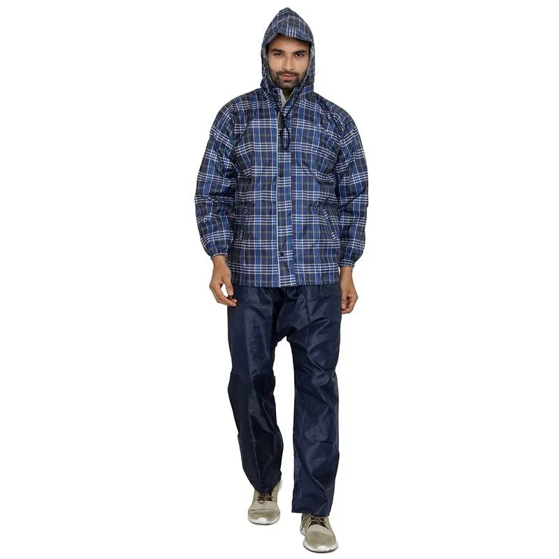 Men's Waterproof Reversible Raincoat | Anti-Leak Design | XXX-Large | Navy Blue
