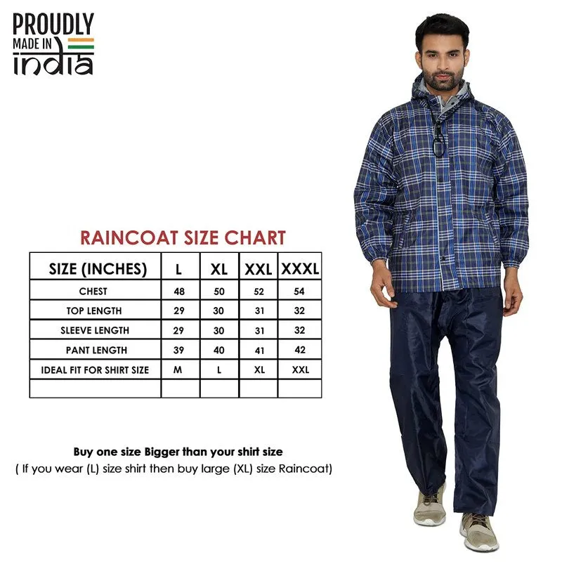 Men's Waterproof Reversible Raincoat | Anti-Leak Design | XXX-Large | Navy Blue