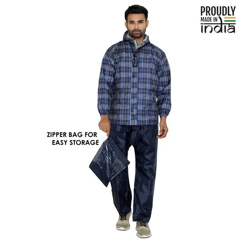Men's Waterproof Reversible Raincoat | Anti-Leak Design | XXX-Large | Navy Blue