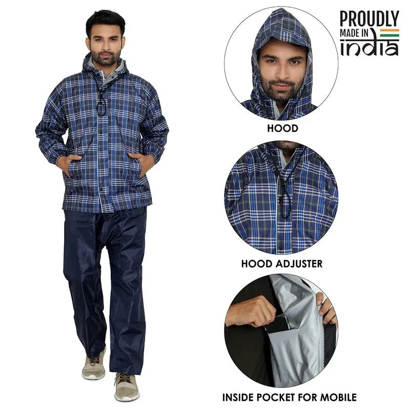 Men's Waterproof Reversible Raincoat | Anti-Leak Design | XXX-Large | Navy Blue