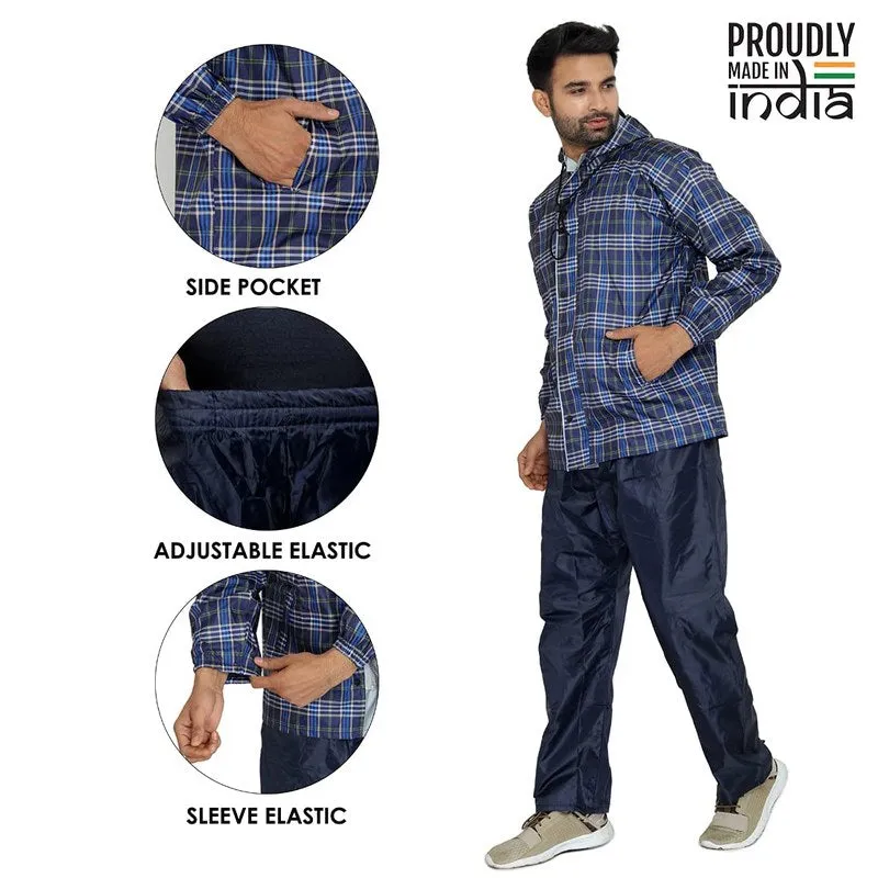 Men's Waterproof Reversible Raincoat | Anti-Leak Design | XXX-Large | Navy Blue